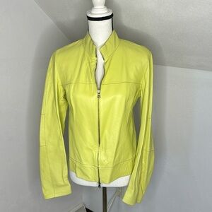 Massimo Rebecchi Beautiful Butter Leather Yellow Leather Jacket Made in Italy 8